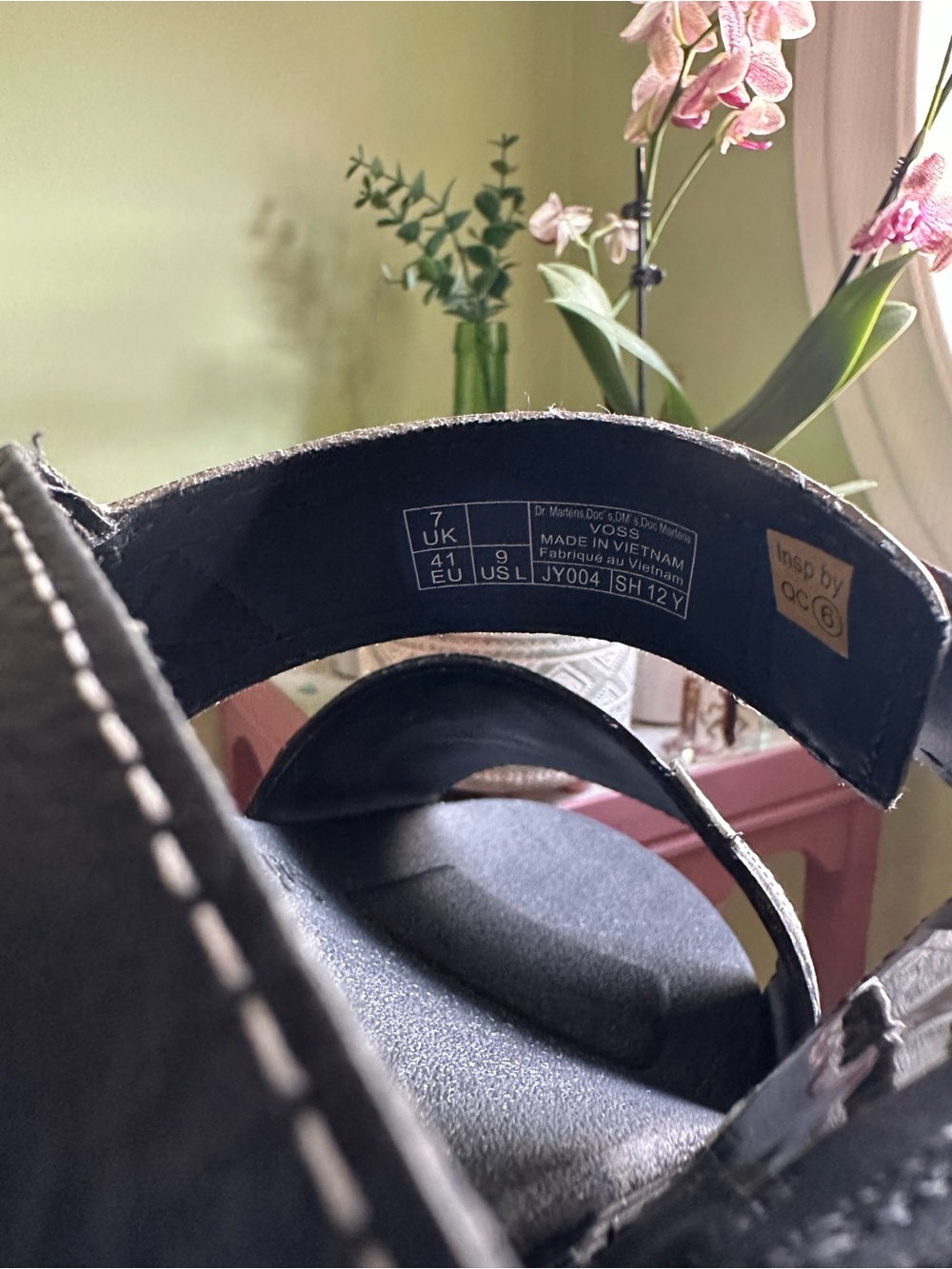 Dr. Martens VOSS PISA LEATHER STRAP SANDALS Black Platforms Floral - Picture 4 of 7